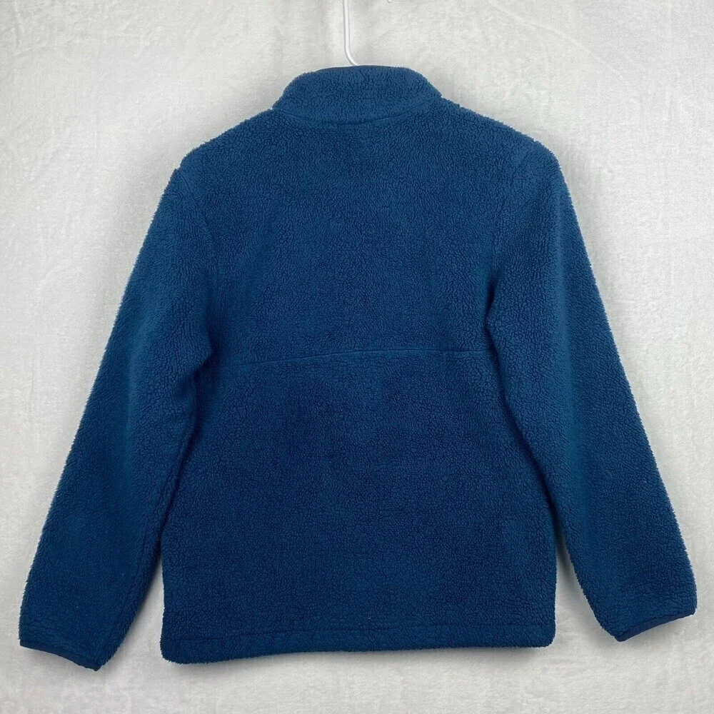 The North Face Fleece Jacket Kids Large Blue Sherpa Full Zip Pockets Casual Boys